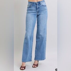 Judy Blue Light Blue High-Rise Wide Leg Jeans